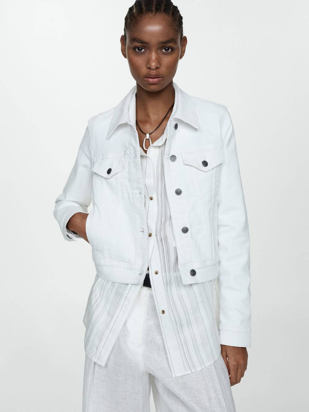MANGO Between-Season Jacket 'VICKY' In White