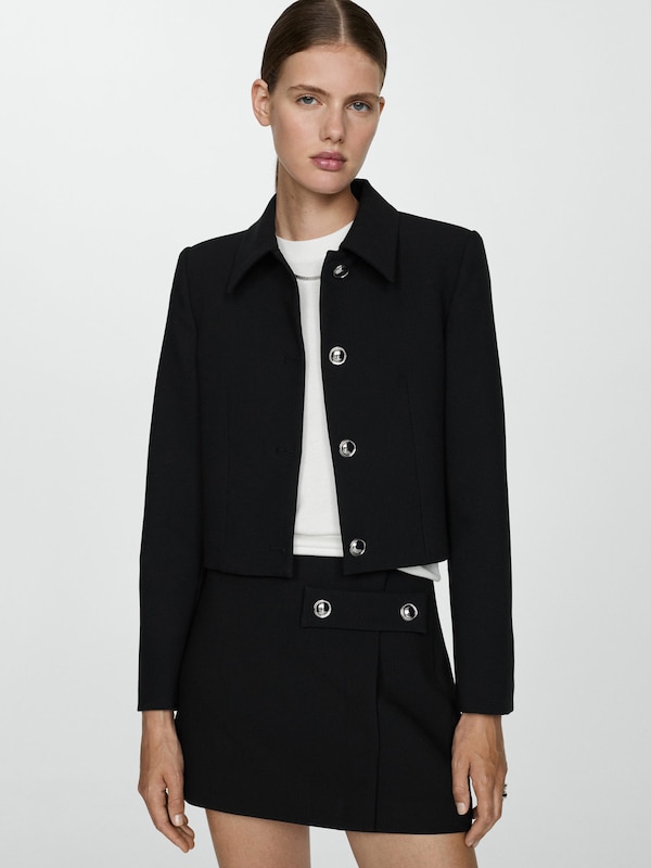 MANGO Blazer 'Doris' In Black