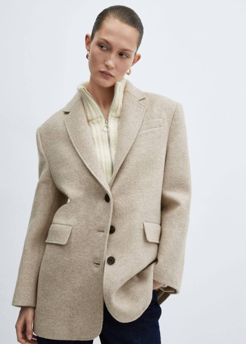 MANGO Blazer In Beige