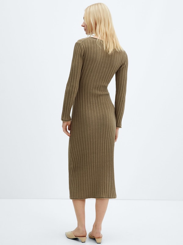 MANGO Knitted dress 'Africa' in Khaki