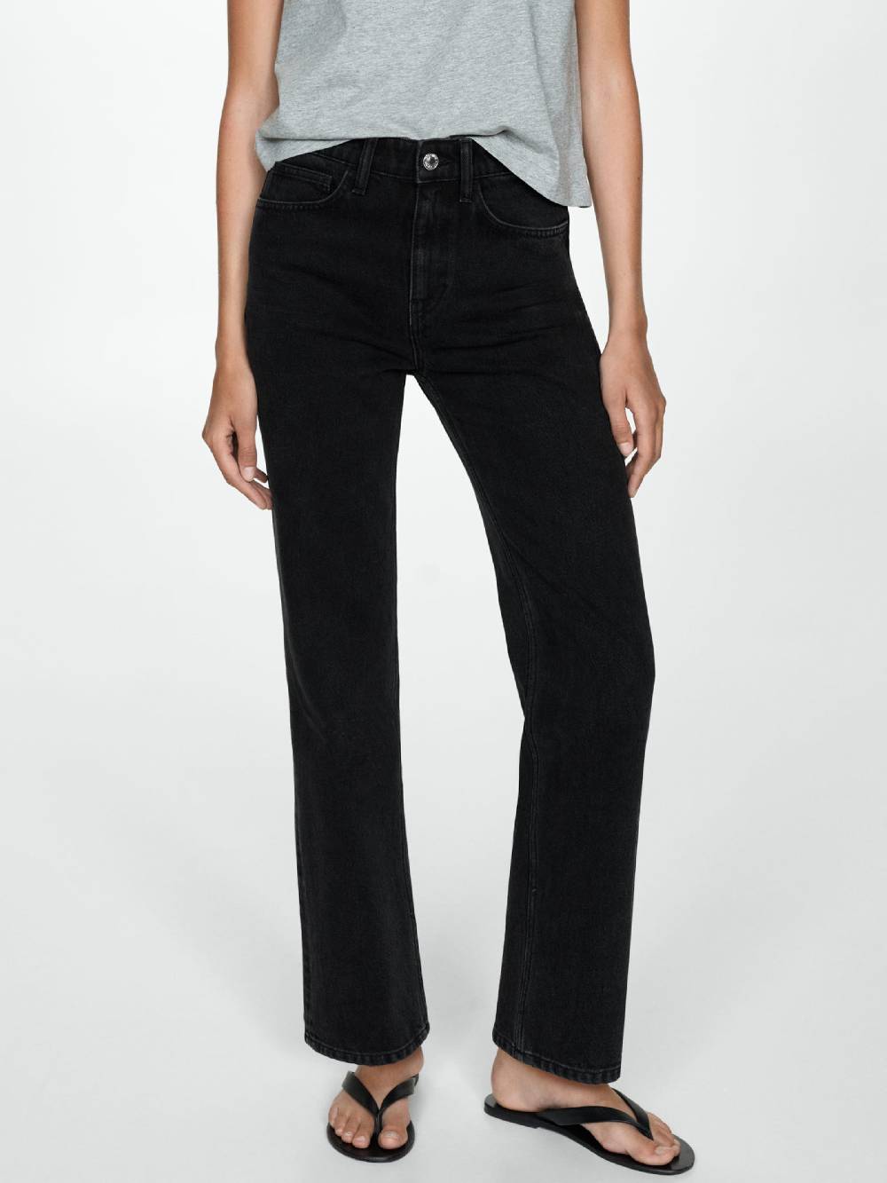 MANGO Regular Jeans 'MATILDA' In Black Denim