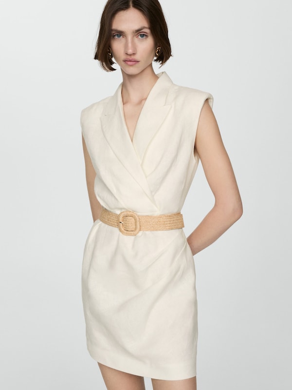 MANGO Sheath Dress 'GIORGI' in Wool White