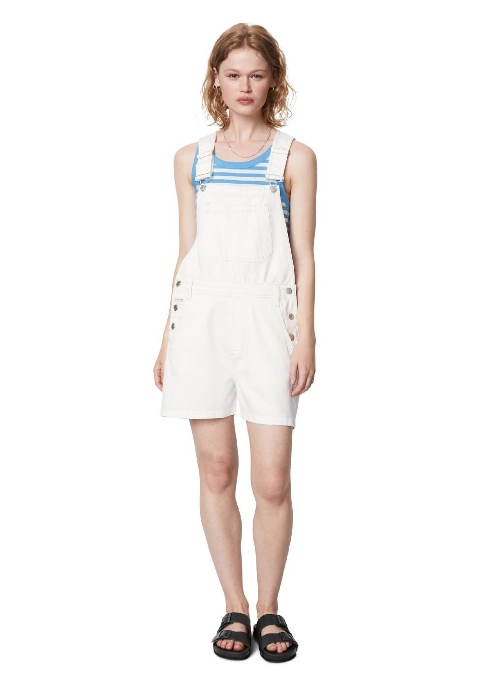 Marc O'Polo DENIM Loose Fit Jean Overalls In White