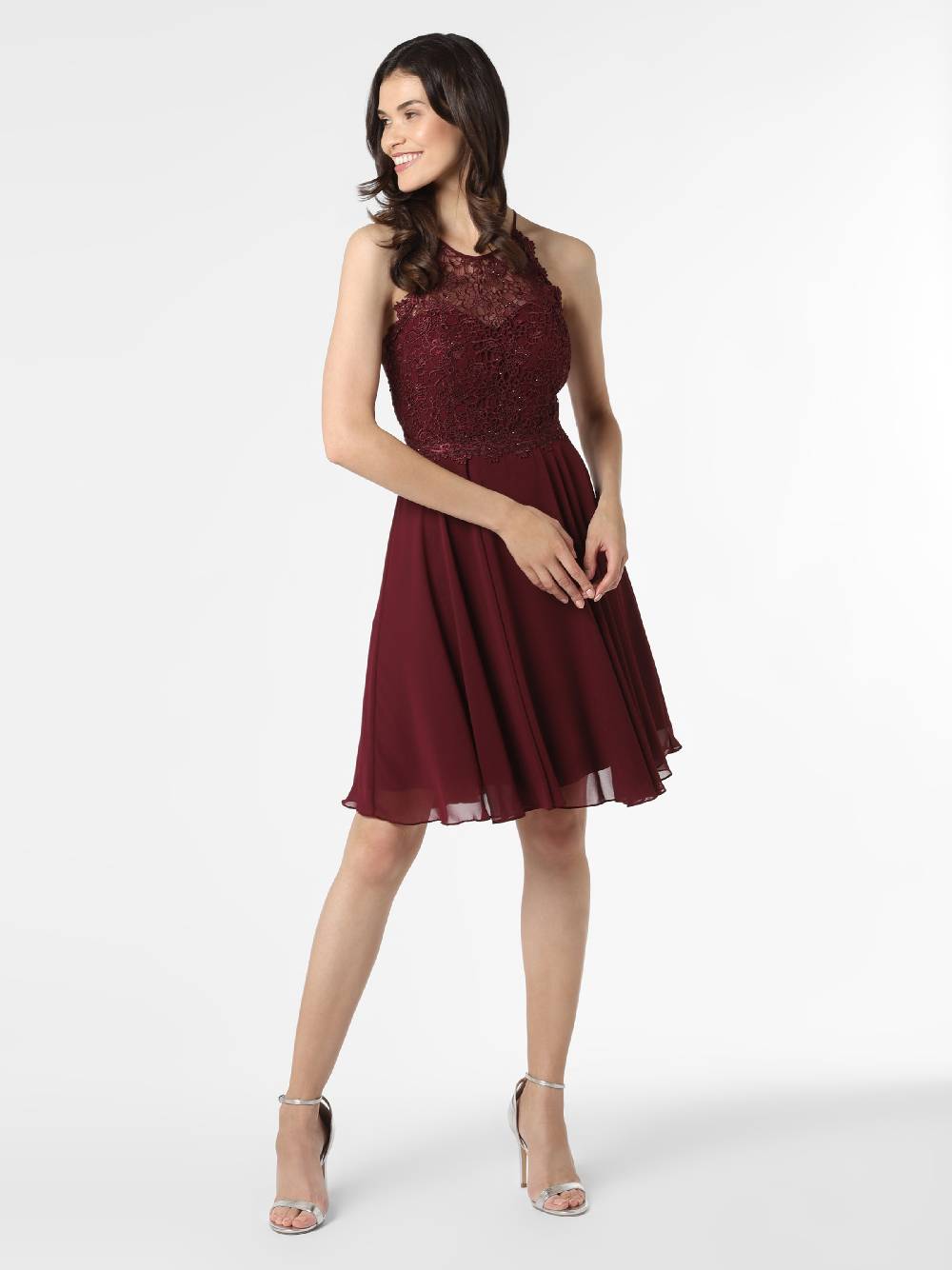 Marie Lund Cocktail Dress In Bordeaux