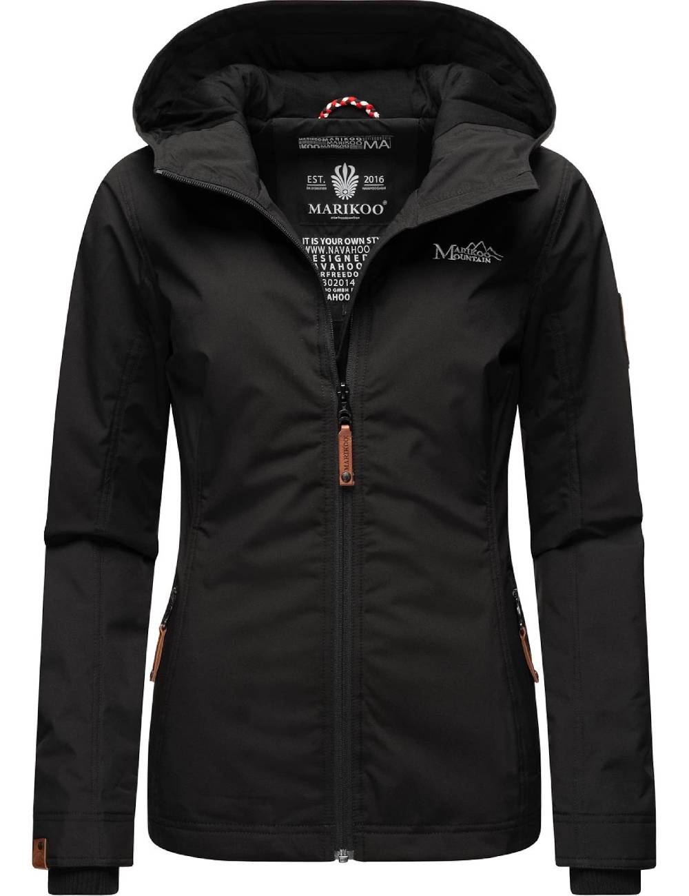 MARIKOO Between-Season Jacket 'Brombeere' In Black