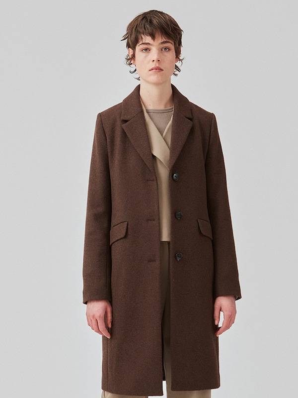 modström Between-Seasons Coat 'Pamela' in Dark Brown