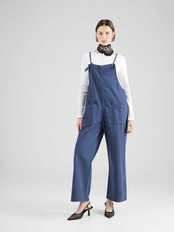 Monki Loose fit Jean Overalls in Marine Blue