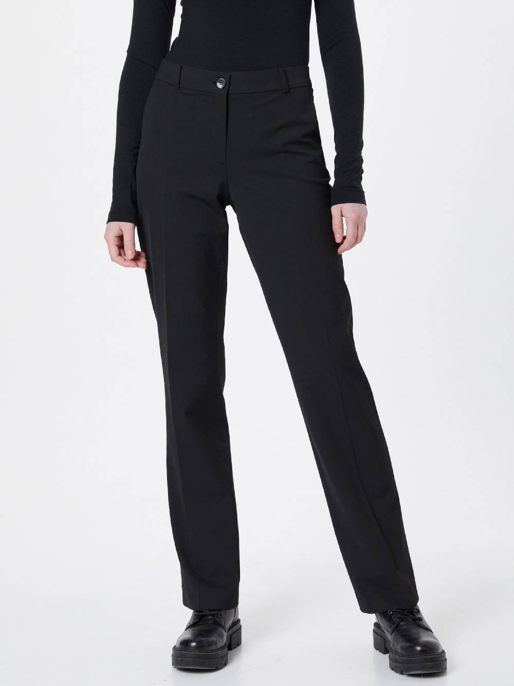 MORE & MORE Regular Pleated Pants 'Hanna' In Black