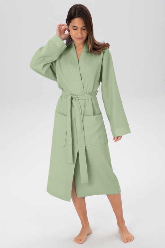 MY HOME Long Bathrobe in Grass Green
