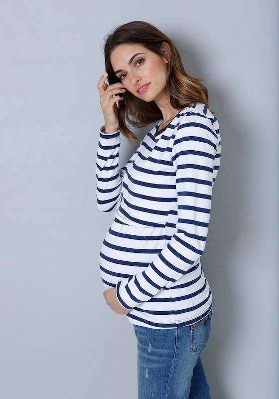 Neun Monate Shirt in Blue, Black