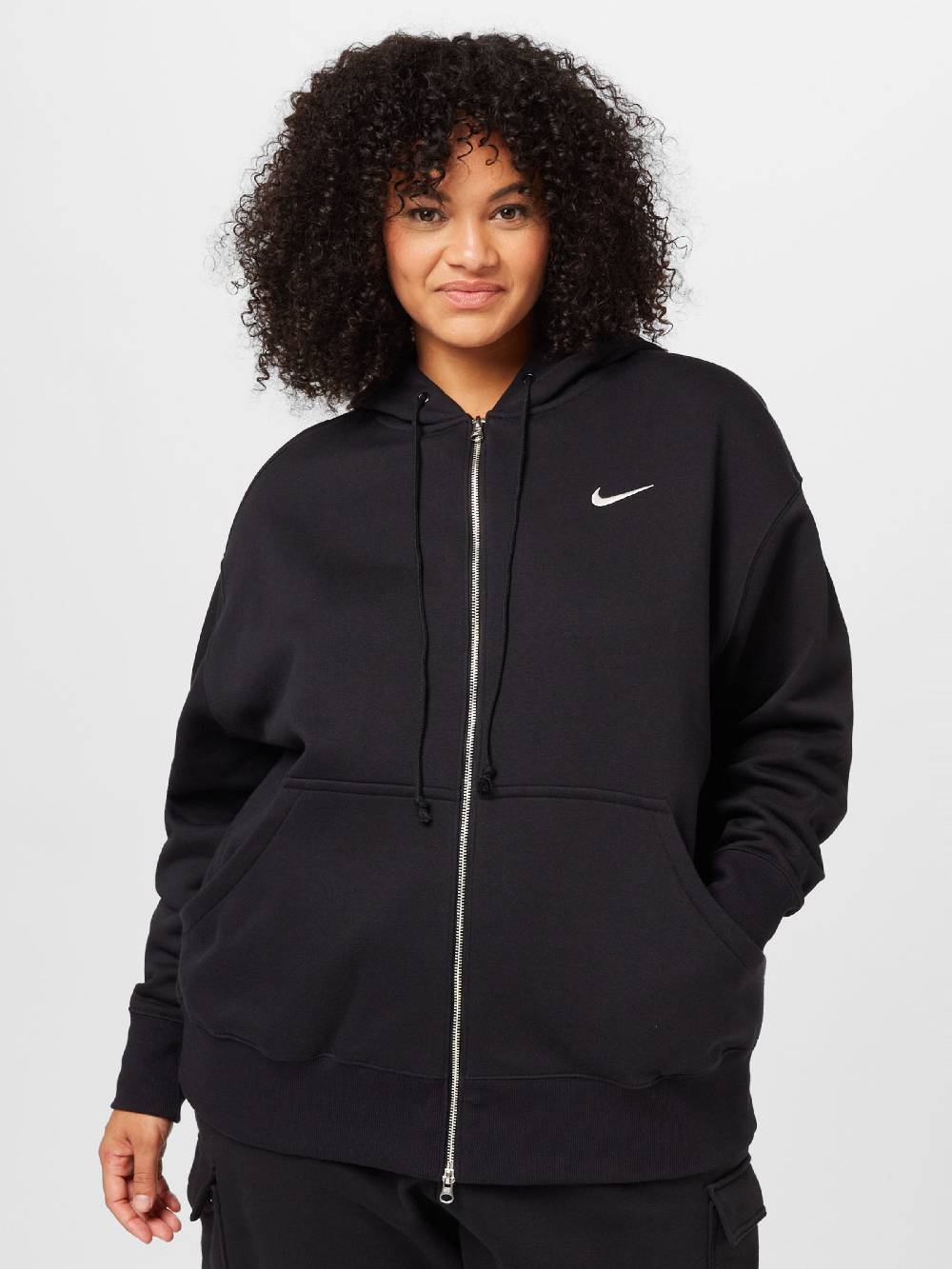Nike Sportswear Athletic Zip-Up Hoodie In Black