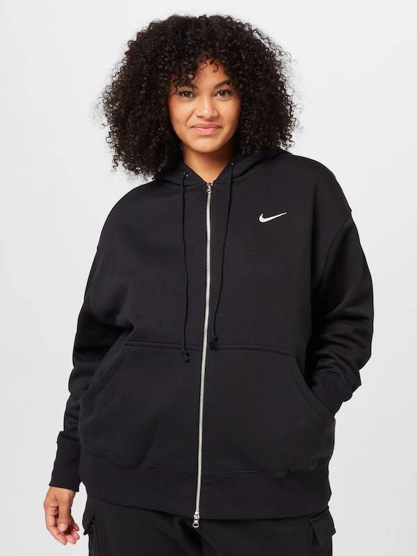 Nike Sportswear Athletic Zip-Up Hoodie in Black