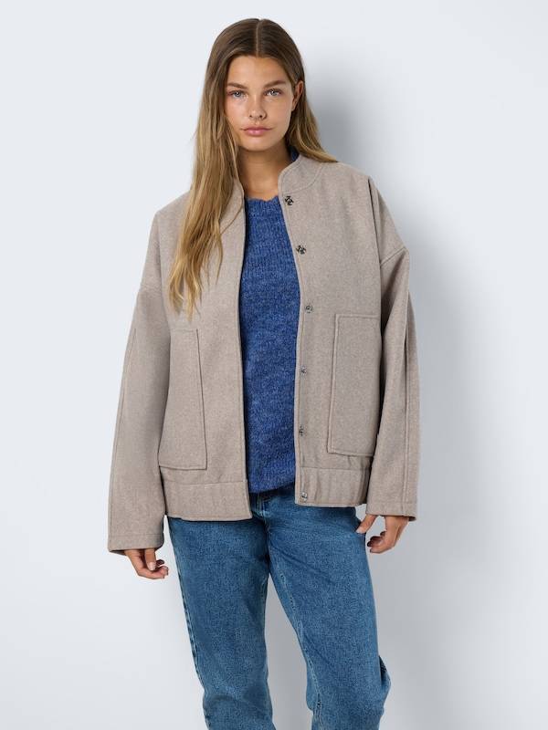 Noisy may Between-Season Jacket 'NMHALSTON' in Mottled Beige