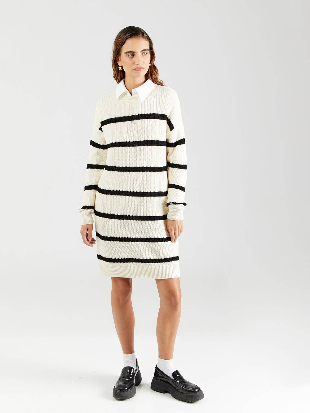 Noisy May Knitted Dress 'NMMAYSA' In Cream