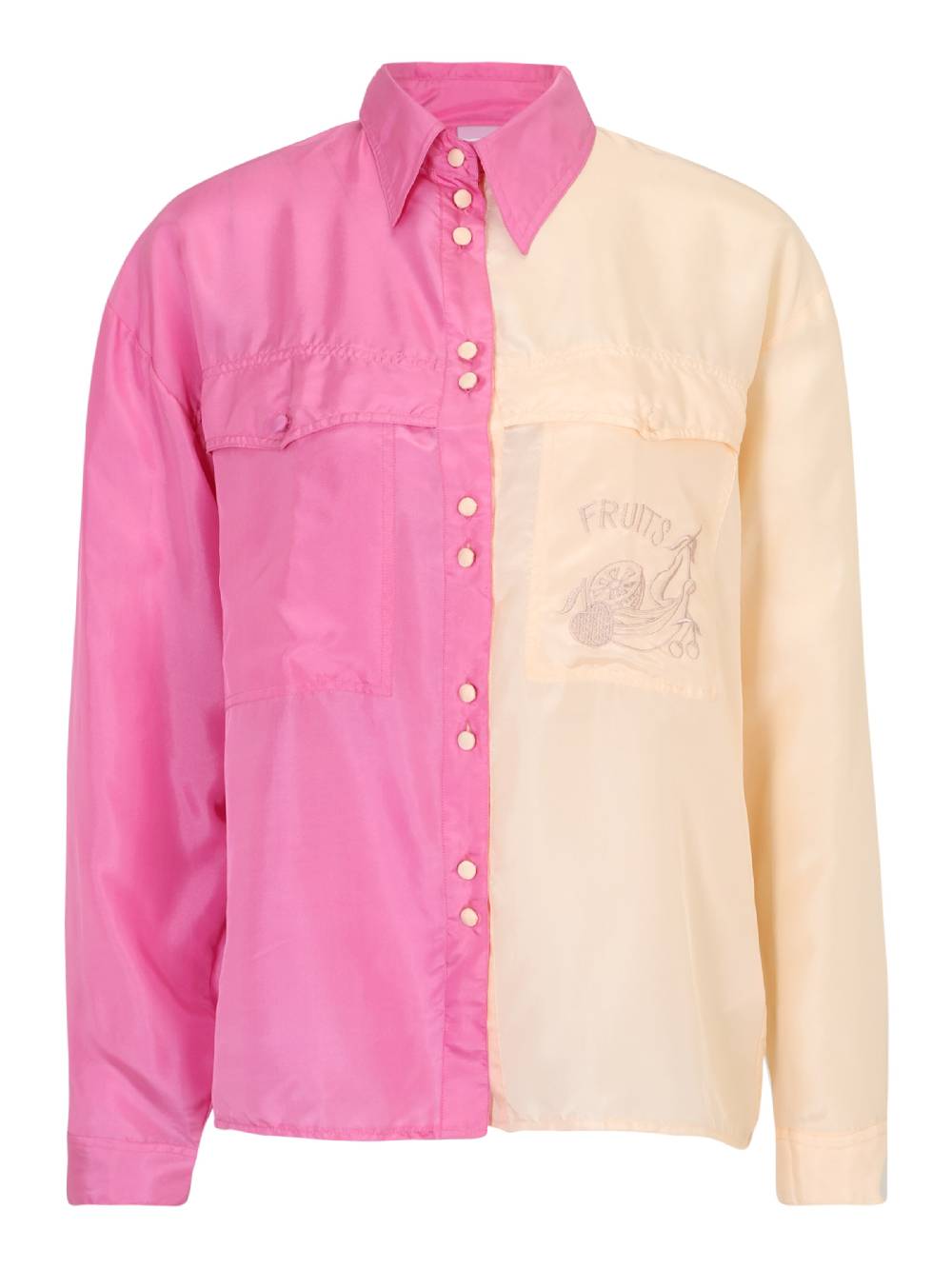 NONOI Studio Blouse 'Colorblocking' In Beige, Pink