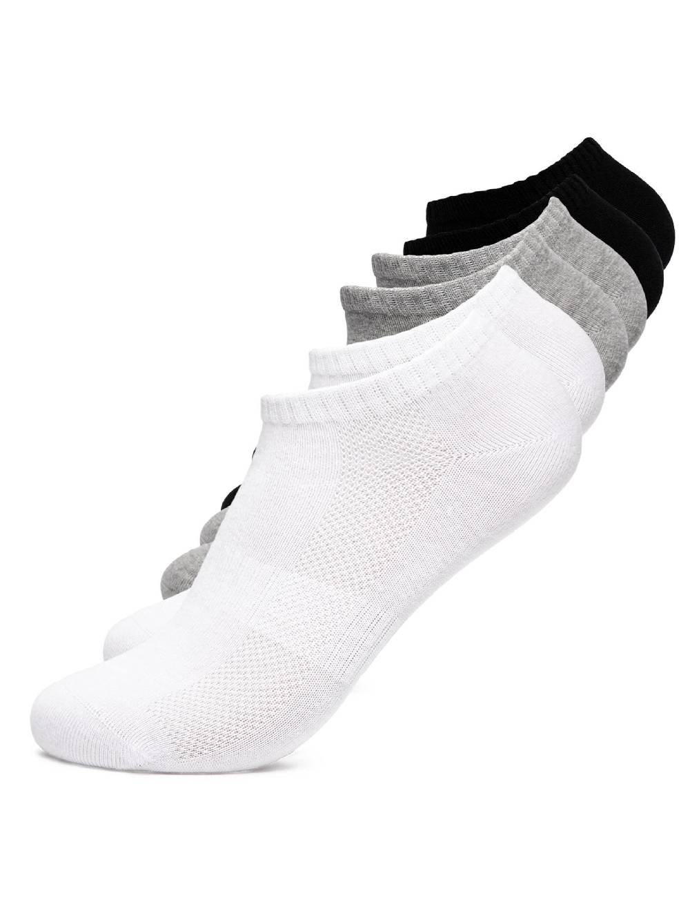 Occulto Ankle Socks 'Jana' In Mottled Grey, Black, White