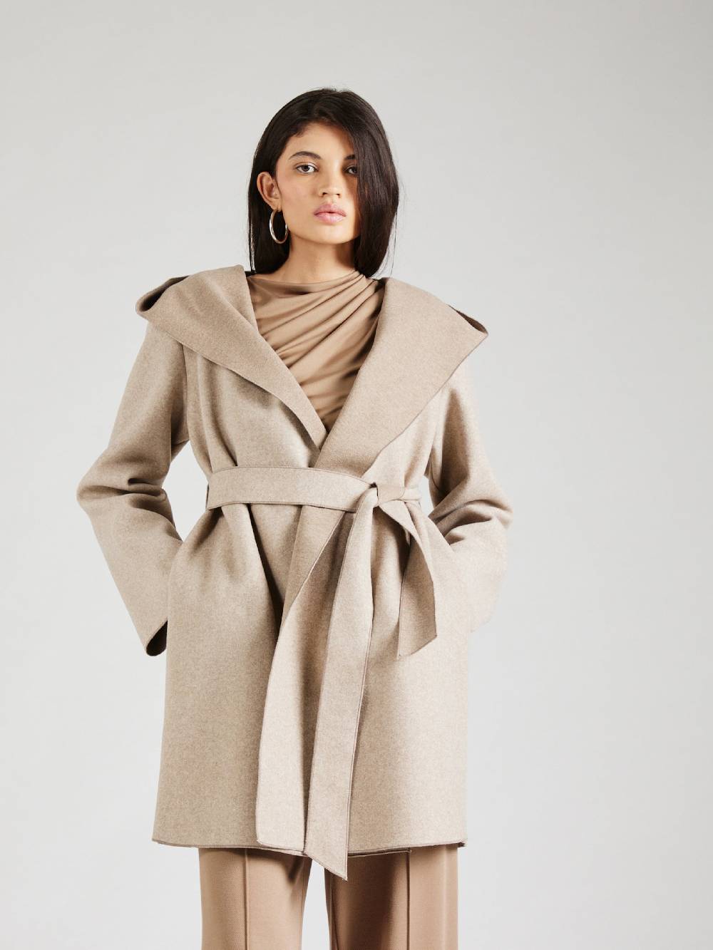 ONLY Between-Seasons Coat 'ONLSTORMA' In Mottled Beige