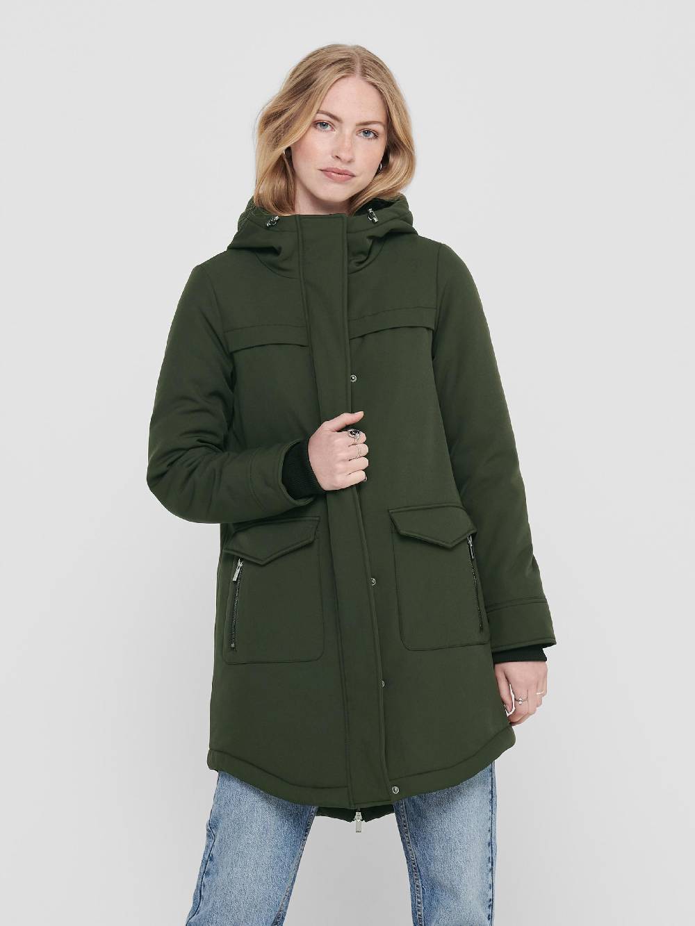 ONLY Between-Seasons Parka 'ONLMaastricht' In Dark Green