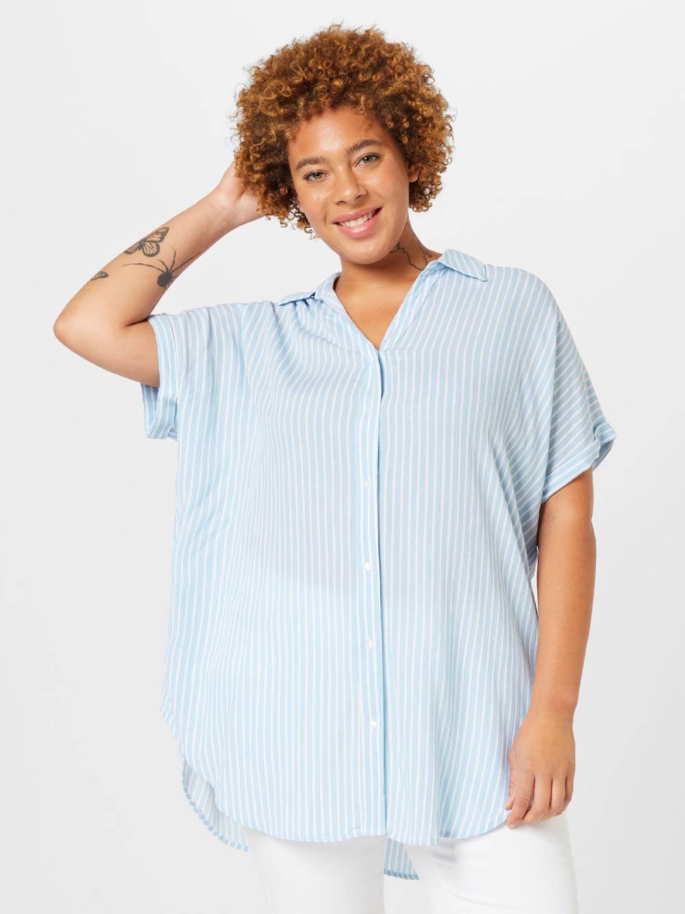 ONLY Carmakoma Blouse In Light Blue