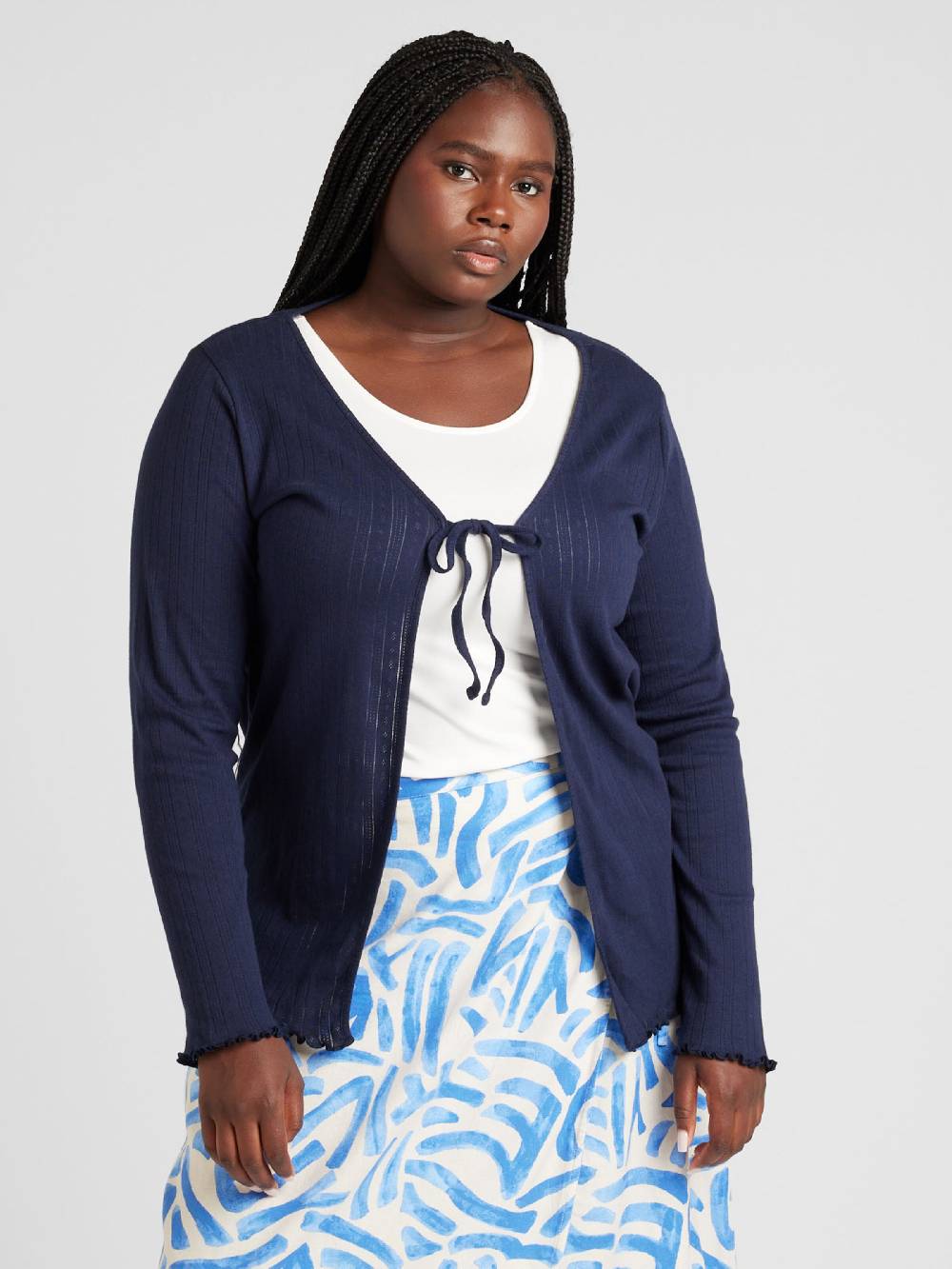 ONLY Carmakoma Knit Cardigan 'CARSALSA' In Night Blue