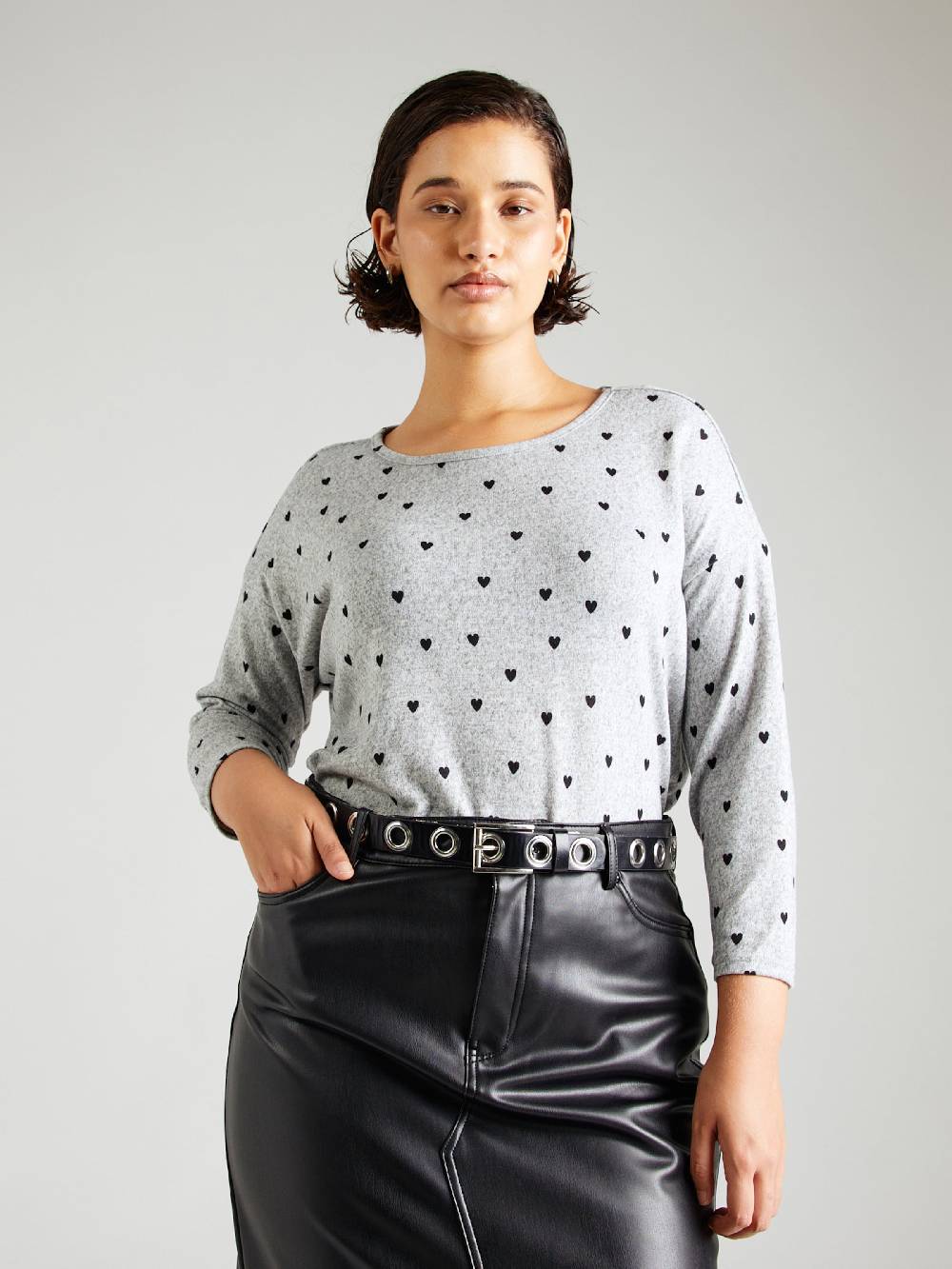 ONLY Carmakoma Shirt 'CARALBA' In Mottled Grey