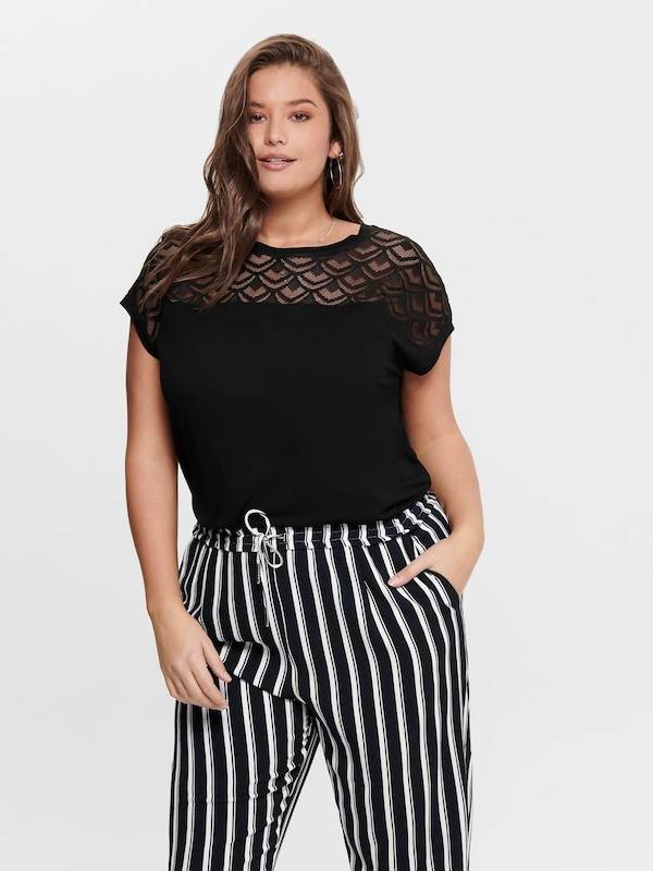 ONLY Carmakoma Shirt 'Flake' in Black