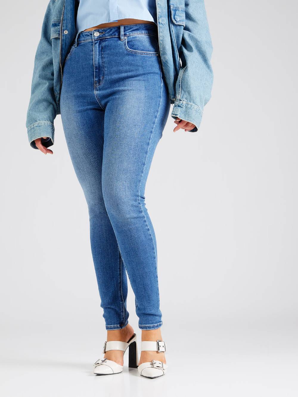 ONLY Carmakoma Skinny Jeans 'CARMILA' In Blue Denim