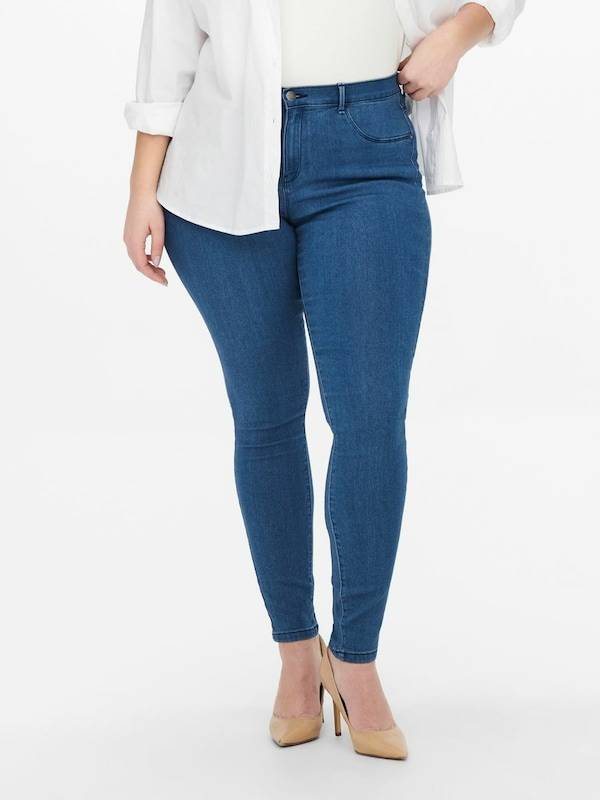 ONLY Carmakoma Skinny Jeans 'Thunder' in Blue Denim