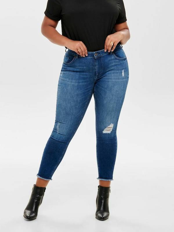 ONLY Carmakoma Skinny Jeans 'Willy' in Blue Denim