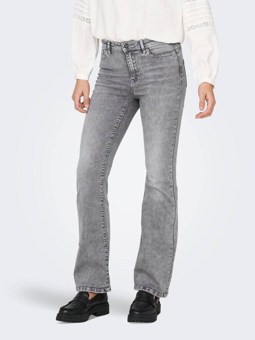 ONLY Flared Jeans 'ONLWauw' In Grey Denim