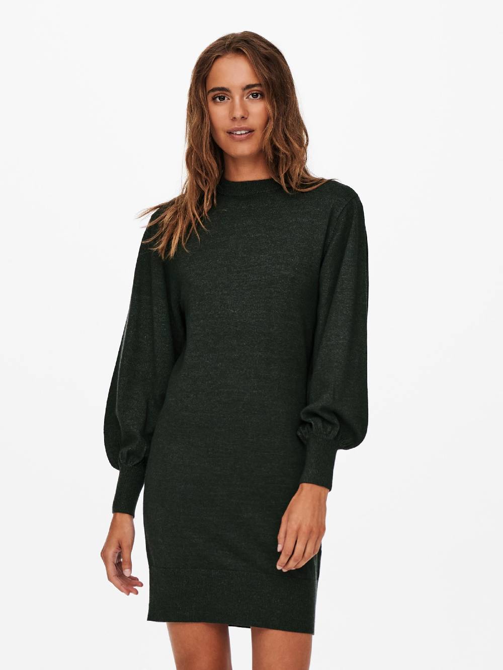 ONLY Knitted Dress 'ONLLabelle' In Dark Green