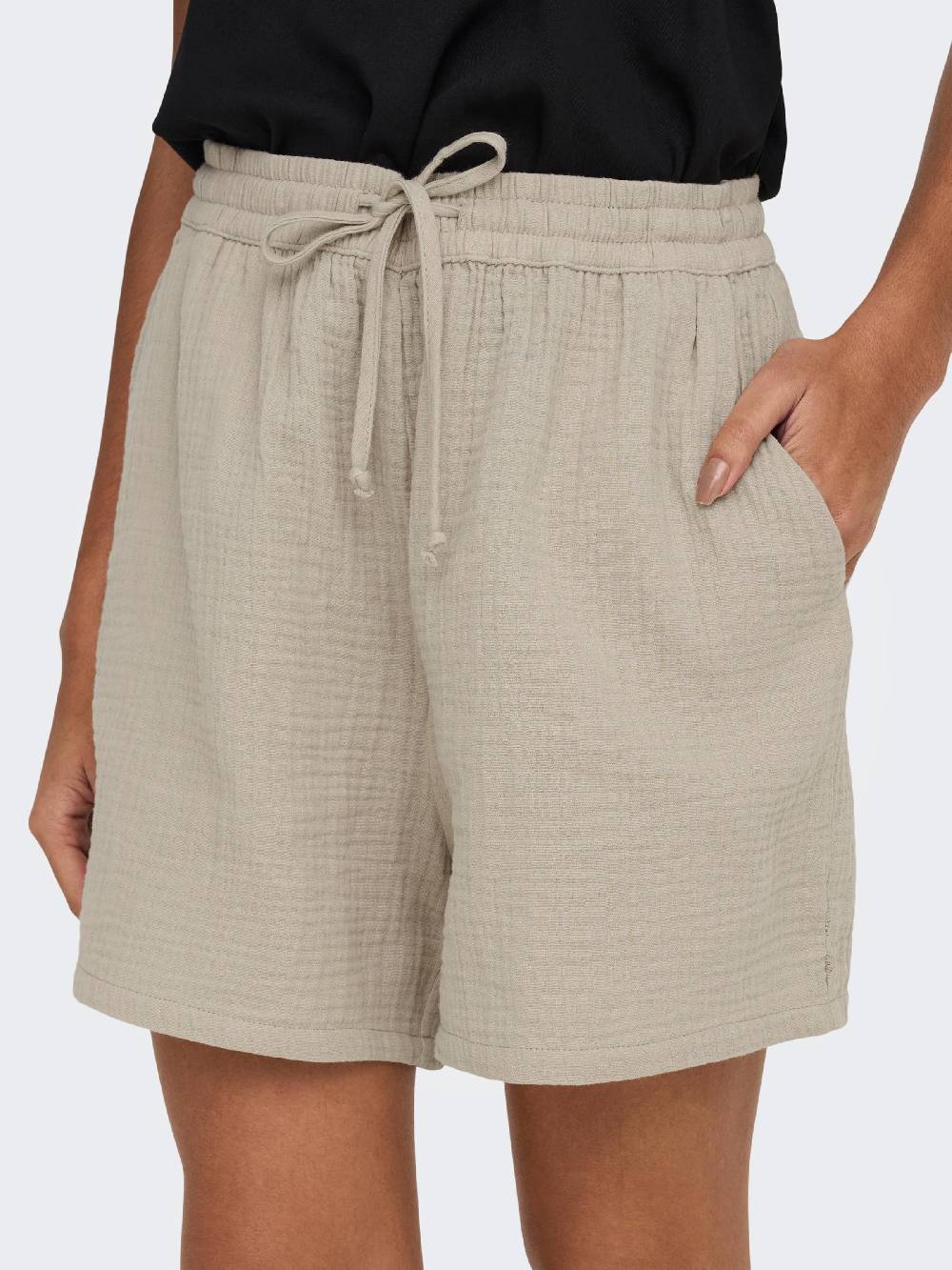 ONLY Loose Fit Pants 'ONLThyra' In Dark Beige