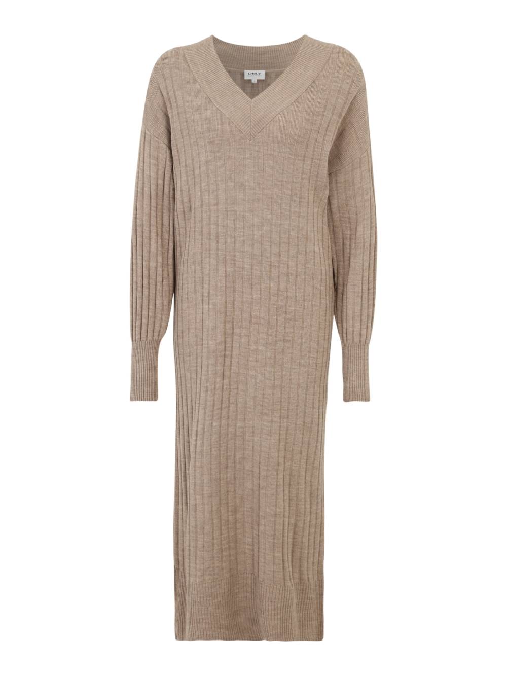 Only Maternity Knitted Dress 'OLMNEW TESSA' In Camel