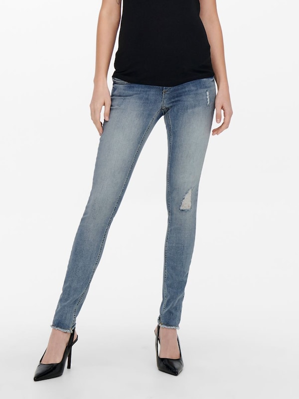 Only Maternity Skinny Jeans 'Olmblush' in Blue Denim