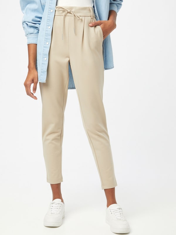 ONLY Regular Pleat-Front Pants 'ONLPoptrash' in Cream