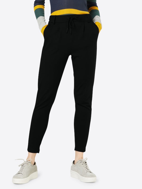 ONLY Regular Pleat-Front Pants 'Poptrash' in Black