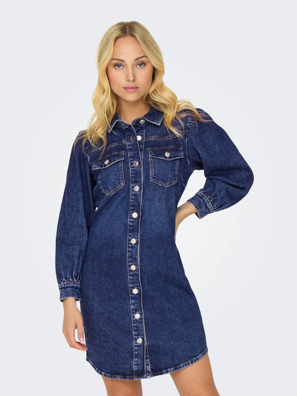 ONLY Shirt Dress 'ALLIE' In Blue Denim