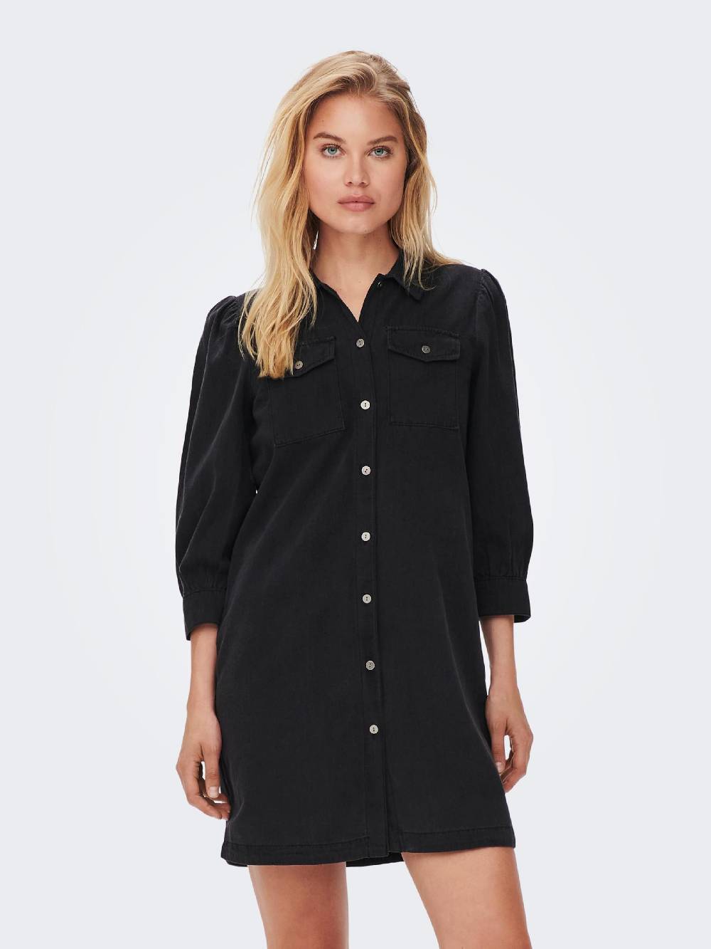 ONLY Shirt Dress 'ONLFELICA' In Black Denim