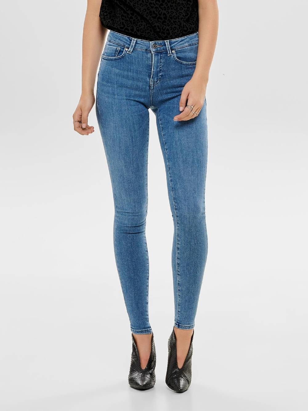 ONLY Skinny Jeans 'Power' In Blue Denim