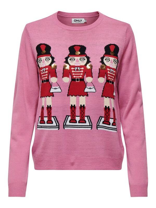 ONLY Sweater 'XMAS GIRLS' in Light Pink