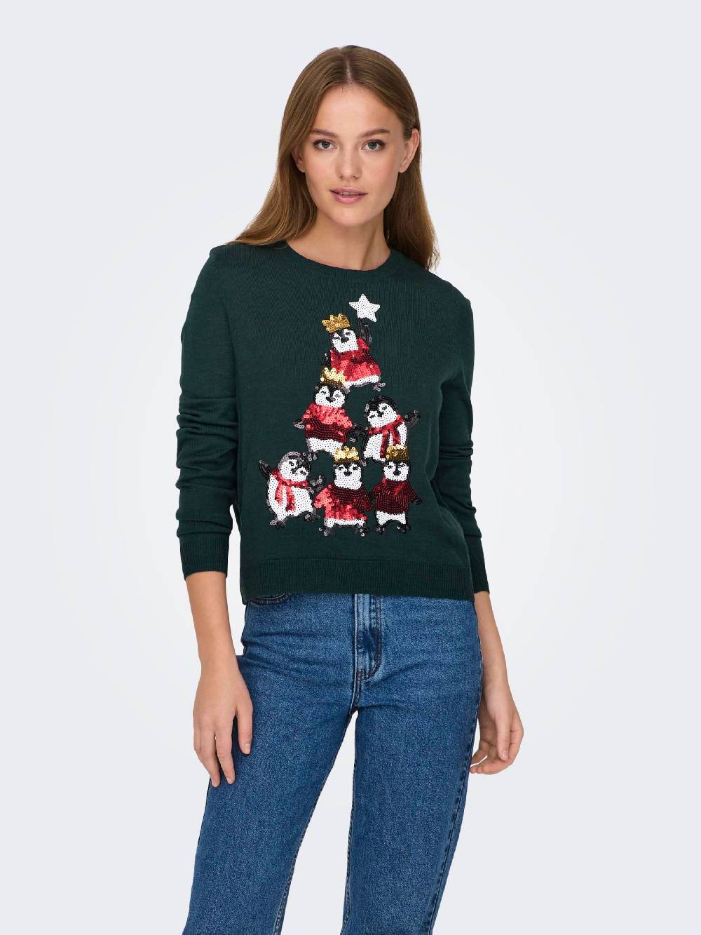 ONLY Sweater 'XMAS' In Dark Green