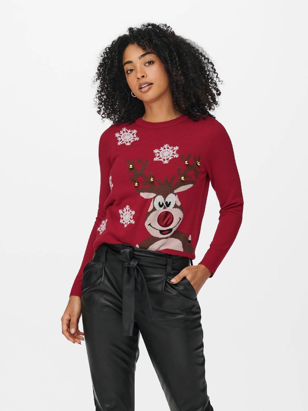 ONLY Sweater 'Xmes Bell' In Merlot