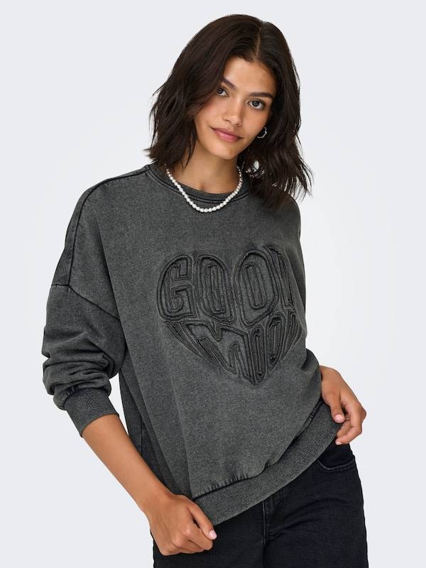 ONLY Sweatshirt 'ONLLINDA' in Graphite