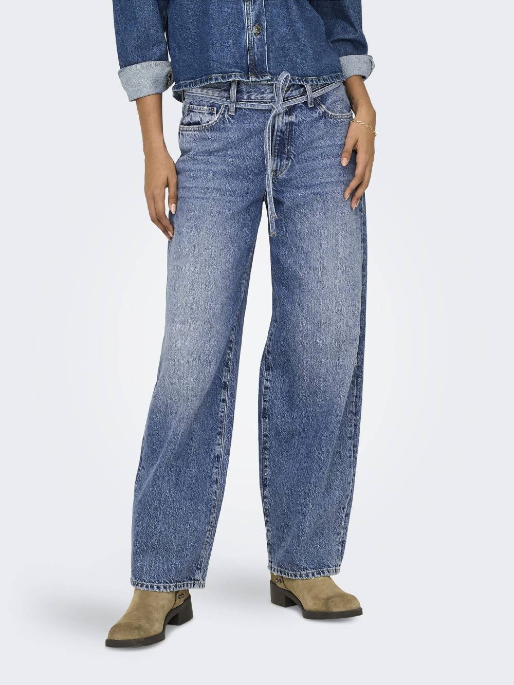 ONLY Wide Leg Jeans 'Gianna' In Blue