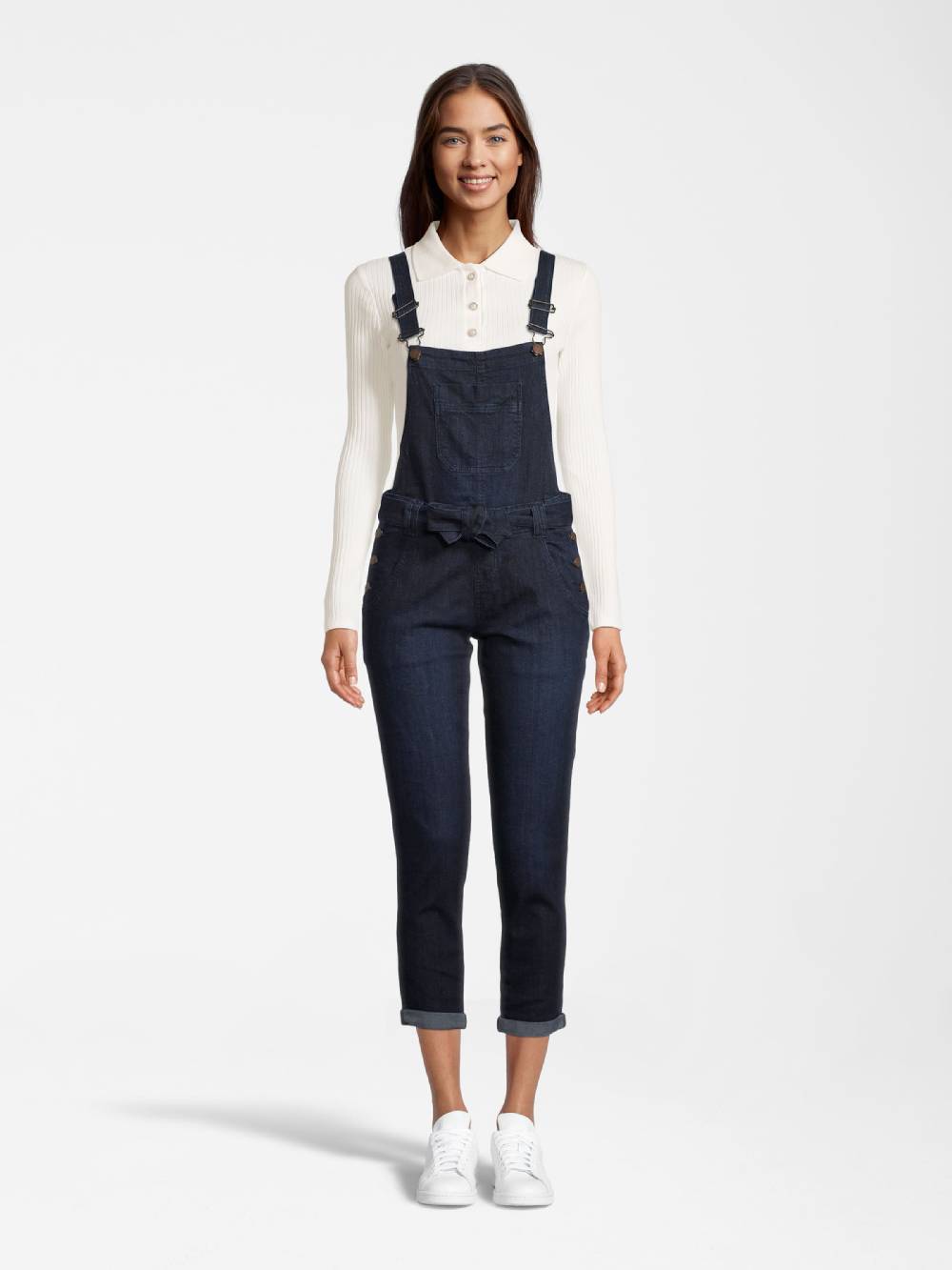 Orsay Slim Fit Jean Overalls In Dark Blue