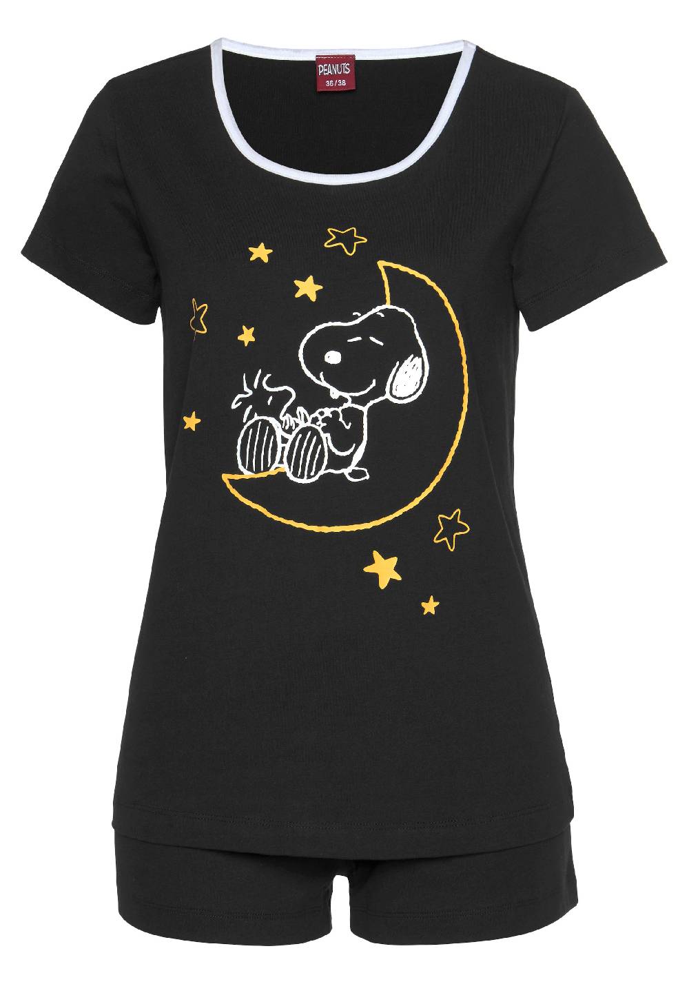 PEANUTS Short Pajama Set In Black