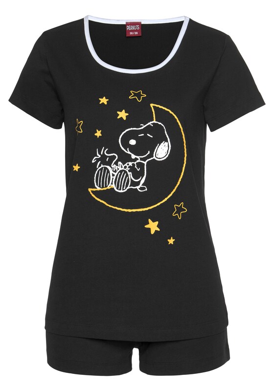 PEANUTS Short Pajama Set In Black
