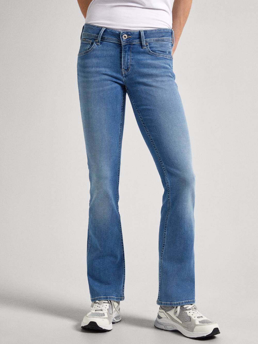 Pepe Jeans Flared Jeans In Blue Denim