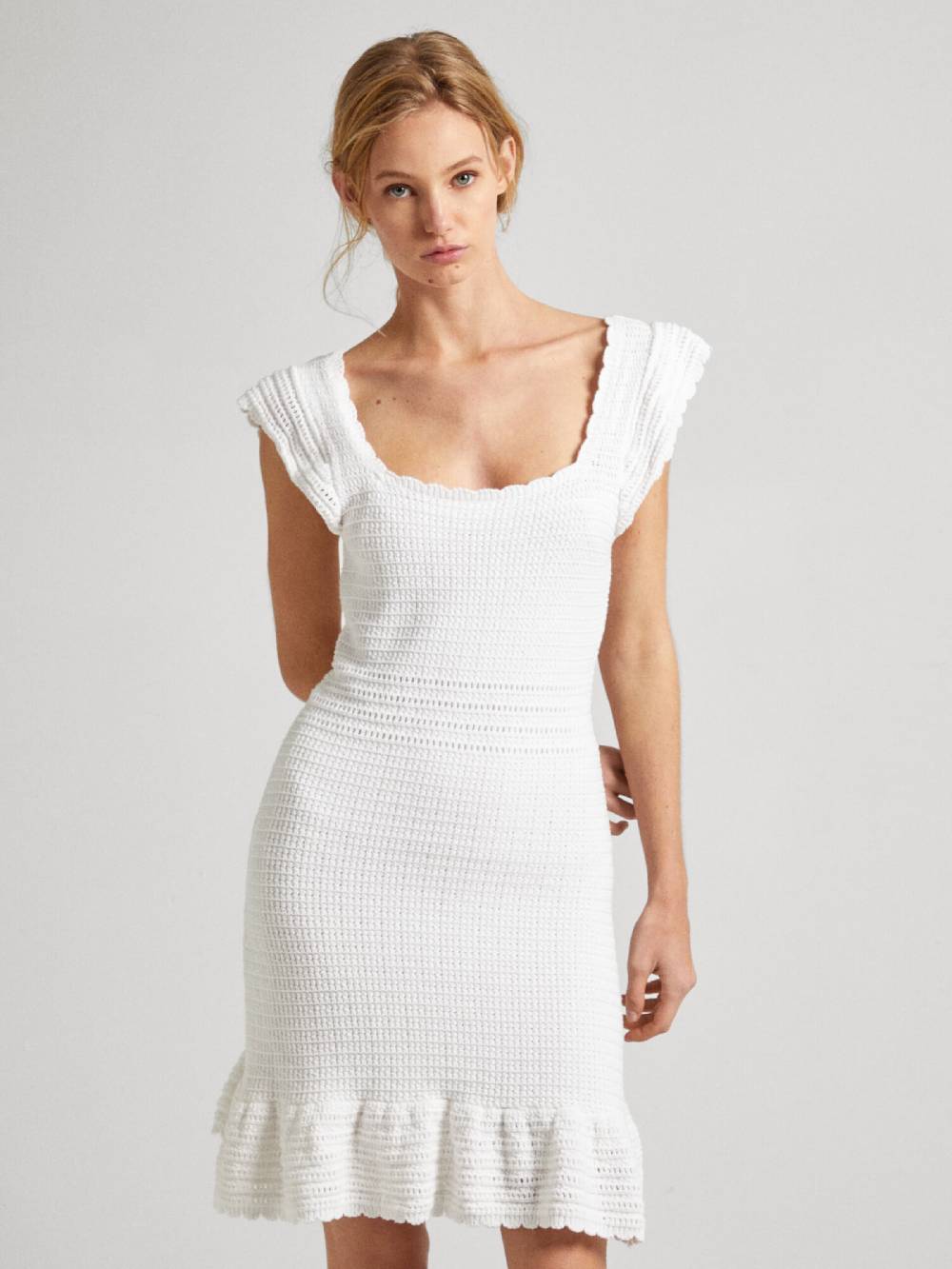 Pepe Jeans Knitted Dress ' GESA ' In White
