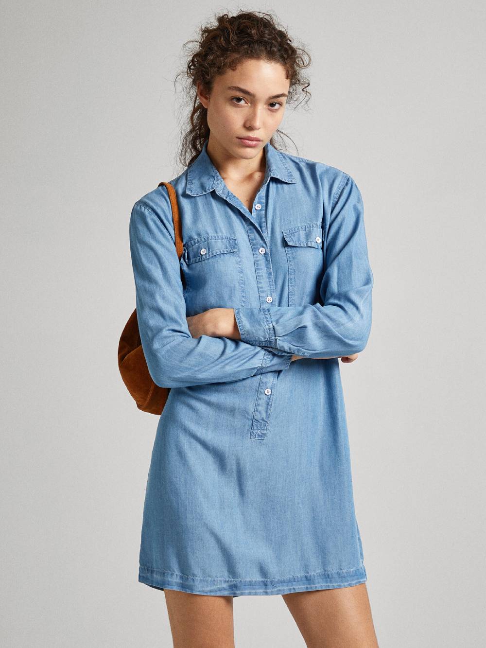 Pepe Jeans Shirt Dress 'ERINE' In Blue Denim